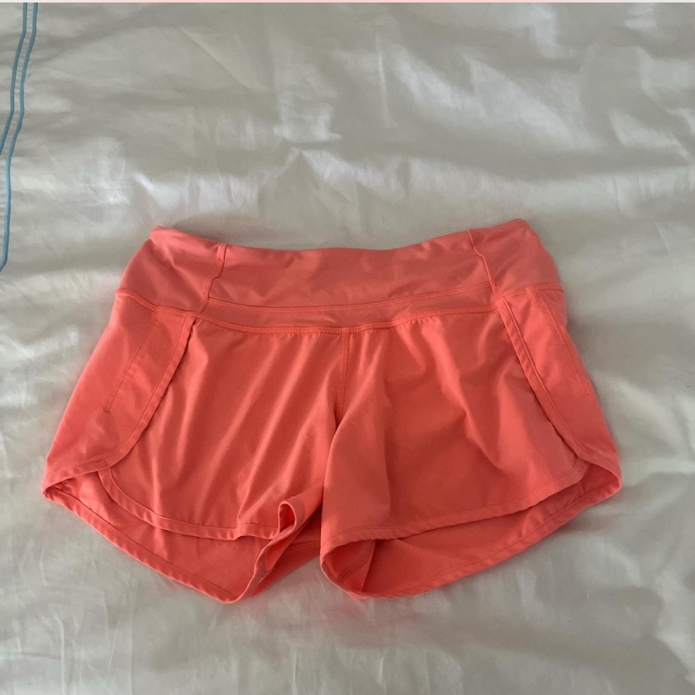 Coral Lululemon shorts